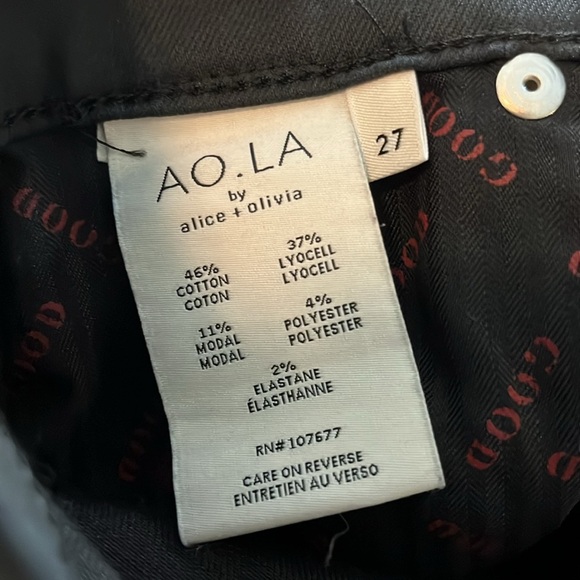 AO.LA by Alice+Olivia Good Highrise Skinny Front Slit Jeans -Cosmos - Size 27 - Picture 9 of 12